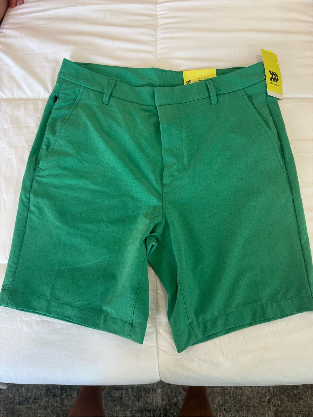 all in motion Men’s Green Flat-Front Performance Shorts